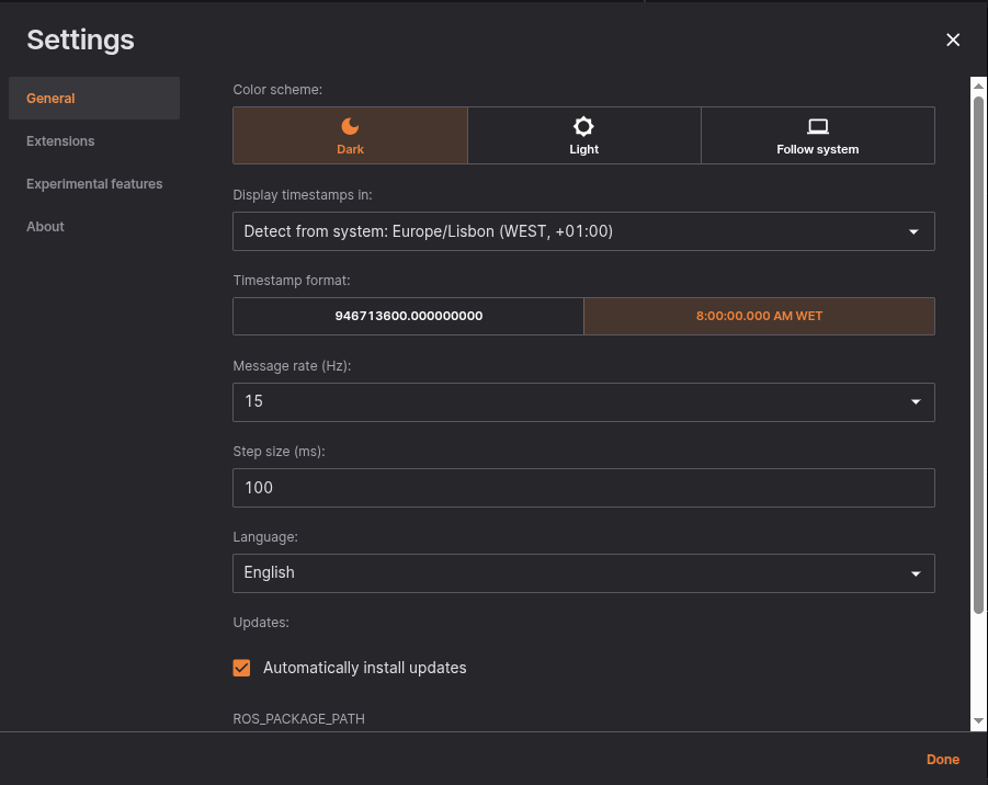 Settings Menu